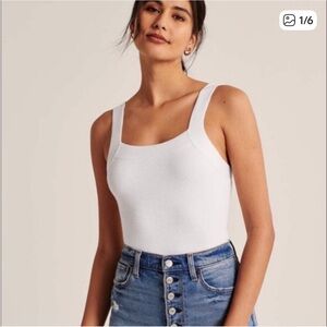 White Knit Cross-back Bodysuit